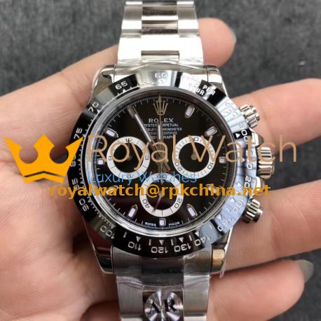Replica Rolex Daytona Cosmograph 116500LN AR V2 Stainless Steel 904L Black Dial Swiss 4130 Run 6@SEC