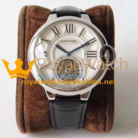 Replica Ballon Bleu De Cartier Flying Tourbillon W6920021 N Stainless Steel Silver Dial Swiss 9452MC