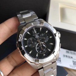 Aquaracer Chrono 300M CAY1110.BA0927 Noob Factory SS Black Dial Swiss Ronda Quartz 5040B