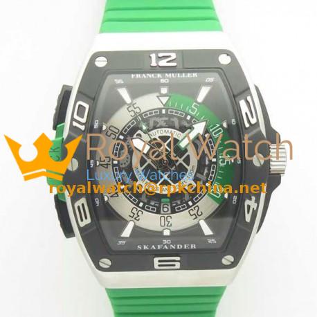 Replica Franck Muller Skafander SKF 46 DV SC DT N Stainless Steel Green Skeleton Dial M8215