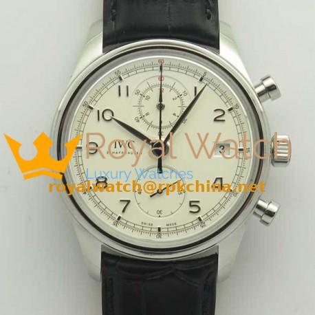 Replica IWC Portugieser Chronograph Classic IW390403 ZF Stainless Steel White Dial Swiss 7750