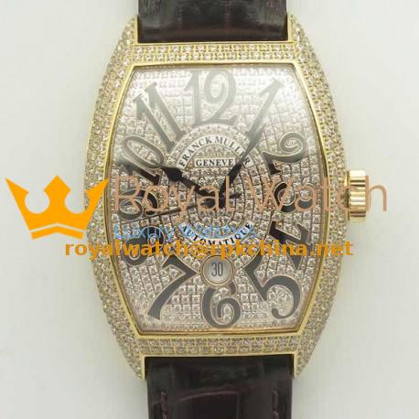 Replica Franck Muller Casablanca 8880 SC DT GF Rose Gold & Diamonds Diamond Dial Swiss 2824-2