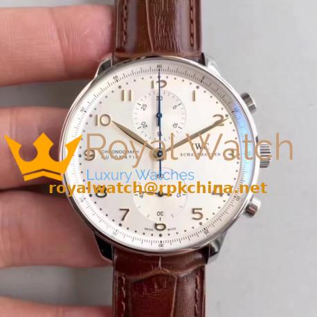 Replica IWC Portugieser Chronograph IW371445 ZF V2 Stainless Steel Silver Dial Swiss 7750