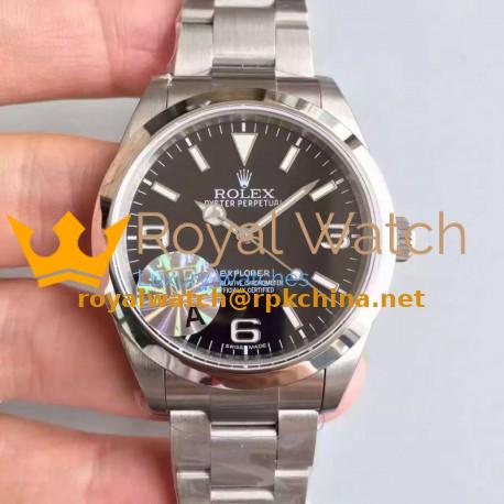Replica Rolex Explorer 214270 JF V3 Stainless Steel Black Dial Swiss 3132