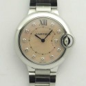 Replica Ballon Bleu De Cartier Ladies 33MM W6920100 V6 Stainless Steel Pink Mother Of Pearl Dial Swiss Ronda Quartz
