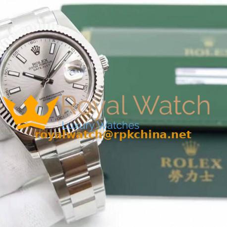 Replica Rolex Datejust II 116334 41MM EW Stainless Steel Anthracite Dial Swiss 3136