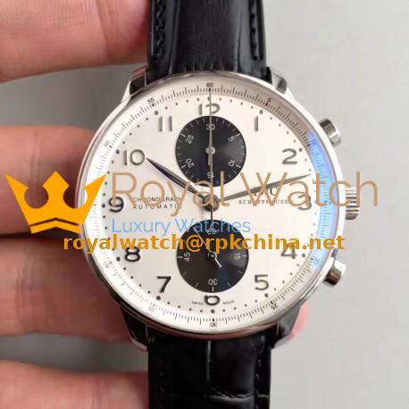 Replica IWC Portugieser Chronograph IW3714-11 ZF Stainless Steel White & Black Dial Swiss 7750