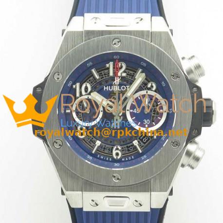 Replica Hublot Big Bang Unico Magic Sapphire 411.JX.1170.RX 3A Stainless Steel Blue Skeleton Dial Swiss HUB1242