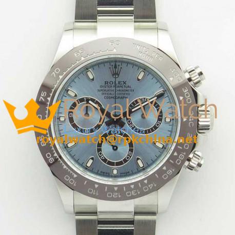 Replica Rolex Daytona Cosmograph 116506 AR V2 Stainless Steel 904L Ice Blue Dial Swiss 4130 Run 6@SEC