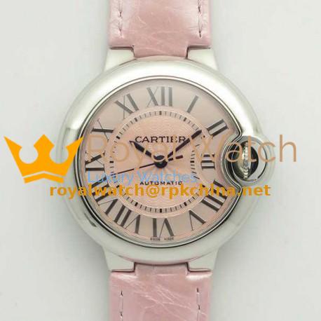 Replica Ballon Bleu De Cartier 33MM WSBB0002 AF Stainless Steel Pink Dial Seiko NH05A