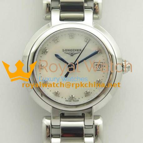 Replica Longines Primaluna Elegant Ladies L8.110.4.87.6 GS Stainless Steel Mother Of Pearl Dial Swiss Cal L250