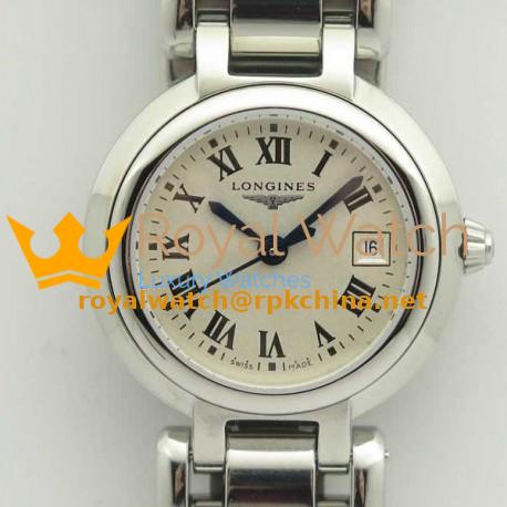 Replica Longines Primaluna Elegant Ladies L8.110.4.71.6 GS Stainless Steel White Dial Swiss Cal L250