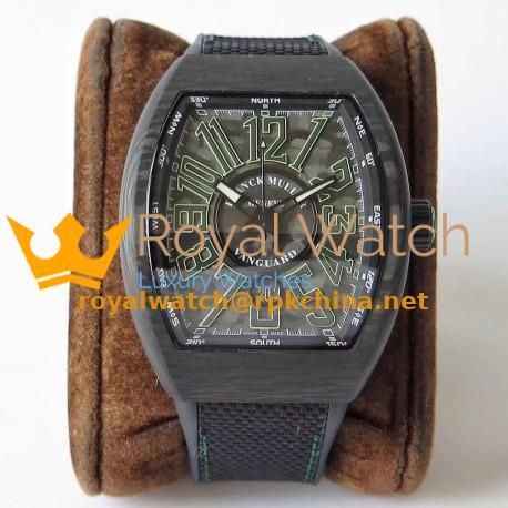 Replica Franck Muller Vanguard Automatic Carbon V 45 SC DT NR BR N Forged Carbon forged Carbon Dial Seiko NH35A