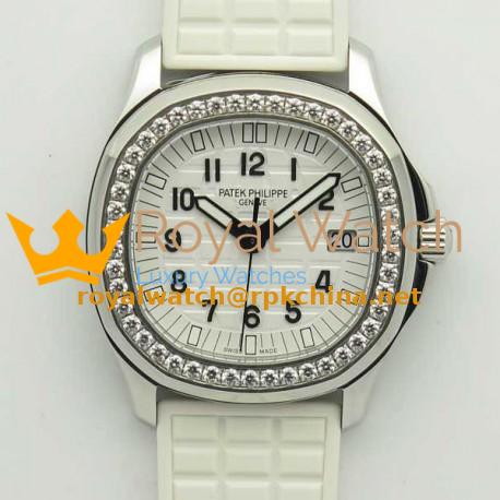 Replica Patek Philippe Aquanaut Luce Ladies 5067A-024 JJ Stainless Steel & Diamonds White Dial Swiss E23-250SC