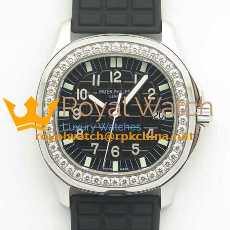 Replica Patek Philippe Aquanaut Luce Ladies 5067A-001 JJ Stainless Steel & Diamonds Black Dial Swiss E23-250SC