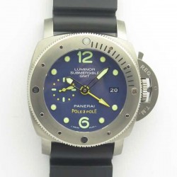 Luminor Submersible GMT Special Edition Pole2Pole PAM719 VSF Titanium Blue Dial Swiss P9001 V2