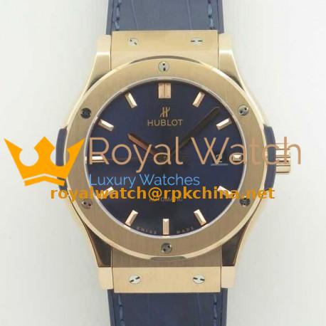 Replica Hublot Classic Fusion Blue King Gold 42MM 511.OX.7180.LR F16 Rose Gold Blue Dial Swiss 2892