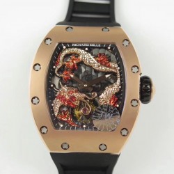 RM057 Tourbillon Dragon  Jackie Chan TWF RG Black & RG Skeleton Dial  Swiss Tourbillon
