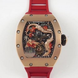 RM057 Tourbillon Dragon  Jackie Chan TWF RG Black & RG Skeleton Dial  Swiss Tourbillon
