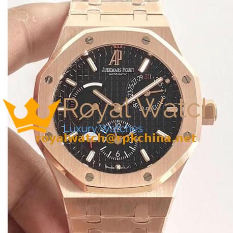 Replica Audemars Piguet Royal Oak GMT 41MM 26120 TWA Rose Gold Black Dial Swiss 2329