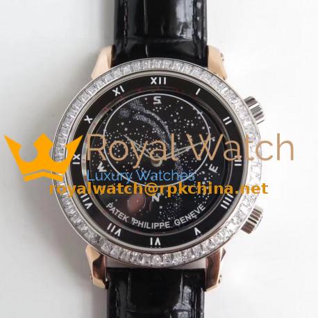 Replica Patek Philippe Grand Complications Sky Moon Celestial 5102PR N Rose Gold & Diamond Black Dial Swiss 240 LU CL C