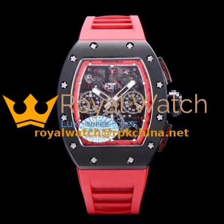Replica Richard Mille RM011 Felipe Massa Chronograph Limited Edition KV Ceramic Red Skeleton Dial Swiss 7750