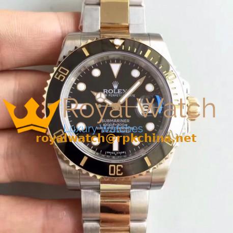 Replica Rolex Submariner Date 116613LN 2018 N V8S 24K Yellow Gold Wrapped & Stainless Steel Black Dial Swiss 3135