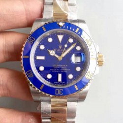 Submariner Date 116613 LB 2018 Noob Factory V8 24K YG Wrapped & SS Blue Dial Swiss 3135