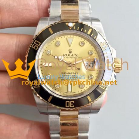 Replica Rolex Submariner Date 116613LN 2018 N V8S 24K Yellow Gold Wrapped & Stainless Steel Champagne Dial Swiss 3135