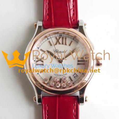 Replica Chopard Happy Sport 36MM Automatic 278559 YF V2 Stainless Steel Silver & Diamond Dial Swiss 2892