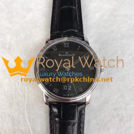 Replica Blancpain Villeret Grande Date 6669-1127-55B HG V2 Stainless Steel Black Dial Swiss 6950
