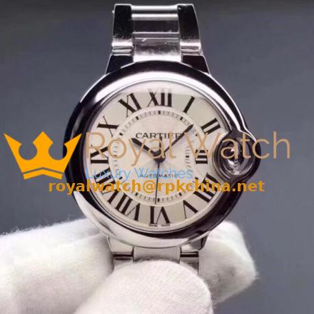Replica Ballon Bleu De Cartier 36MM W6920046 V6 Stainless Steel Silver Dial M9015