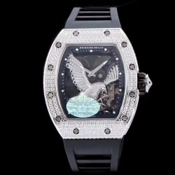 RM023 KVF SS & Diamonds Diamond Eagle Skeleton Dial M8215