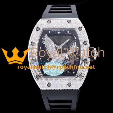 Replica Richard Mille RM023 KV Stainless Steel & Diamonds Diamond Eagle Skeleton Dial M8215