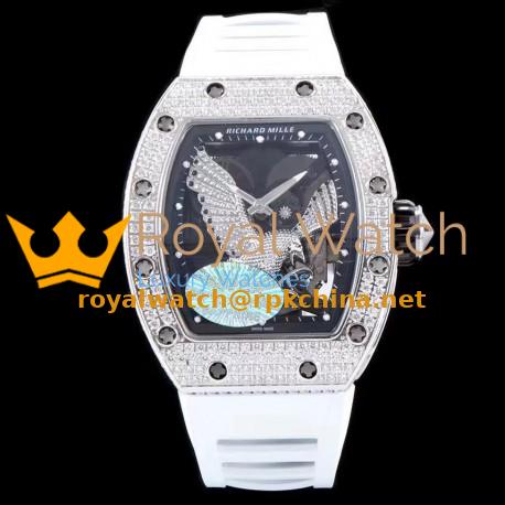 Replica Richard Mille RM023 KV Stainless Steel & Diamonds Diamond Eagle Skeleton Dial M8215