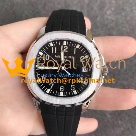 Replica Patek Philippe Aquanaut Jumbo 5167A-001 KM Stainless Steel Black Dial Swiss 324SC