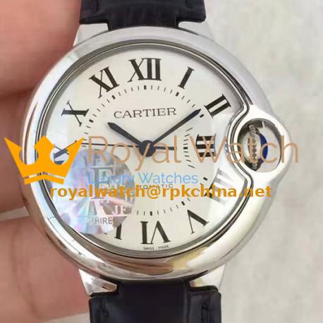 Replica Cartier Ballon Bleu 36MM JF Stainless Steel White Dial M9015