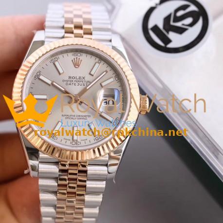 Replica Rolex Datejust II 116333 41MM KS Stainless Steel & Rose Gold Rhodium Dial Swiss 2836-2