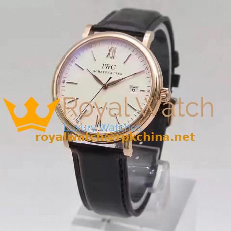 Replica IWC Portofino Automatic IW356504 MK Rose Gold White & Gold Dial Swiss 2892
