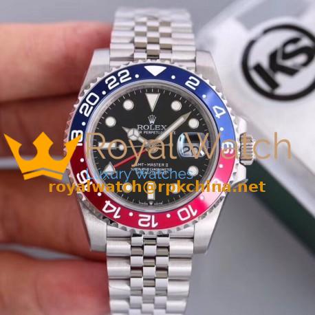 Replica Rolex GMT-Master II 126710BLRO KS Stainless Steel Black Dial Swiss 2836-2