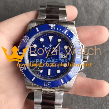Replica Rolex Submariner Date 116619LB JF Stainless Steel Blue Dial Swiss 2824-2