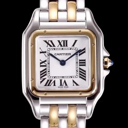 Panthere Medium Ladies W2PN0007 KORF SS & RG White Dial Swiss Ronda Quartz
