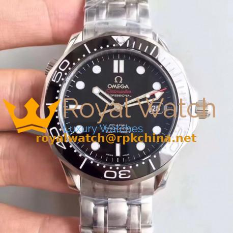 Replica Omega Seamaster Diver 300M 212.30.41.20.01.003 BP Stainless Steel Black Dial Swiss 2824-2