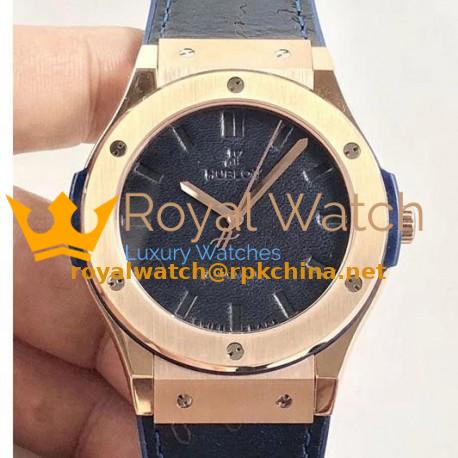 Replica Hublot Classic Fusion Berluti Scritto 511.OX.0500.VR.BER16 SR V2 Rose Gold Blue Leather Dial Swiss HUB1100
