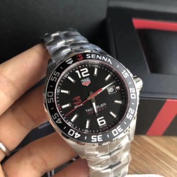 Formula 1 Ayrton Senna Limited Edition WAZ1012.BA0883 Noob Factory  SS Black Dial Swiss Ronda Quartz