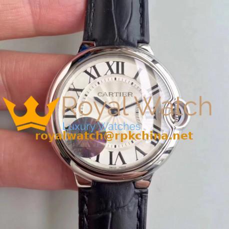 Replica Cartier Ballon Bleu 36MM W69017Z4 JF Stainless Steel Silver Dial Swiss Ronda Quartz