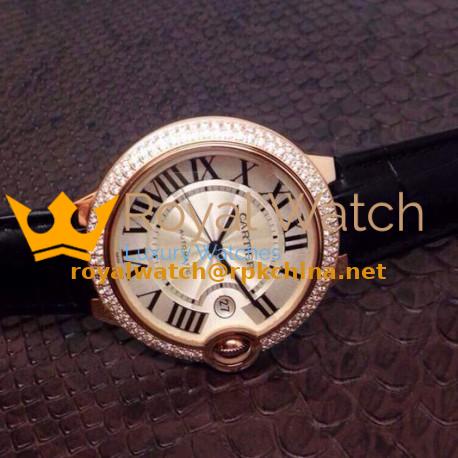 Replica Cartier Ballon Bleu 36MM Rose Gold Silver Dial Swiss 2688