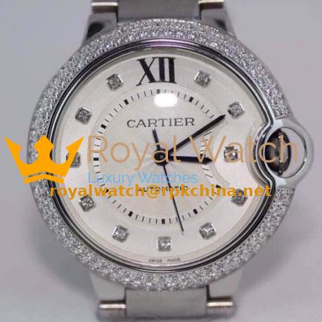 Replica Cartier Ballon Bleu 36MM Stainless Steel Silver Dial Swiss 2688