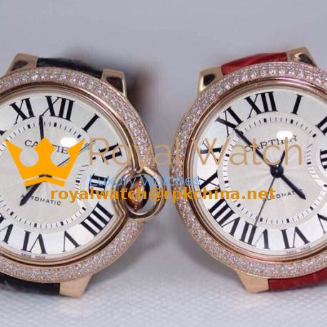 Replica Cartier Ballon Bleu 36MM Rose Gold Silver Dial Swiss 2688
