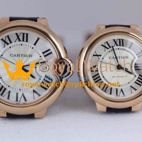 Replica Cartier Ballon Bleu 36MM Rose Gold Swiss Silver Dial Swiss 2671